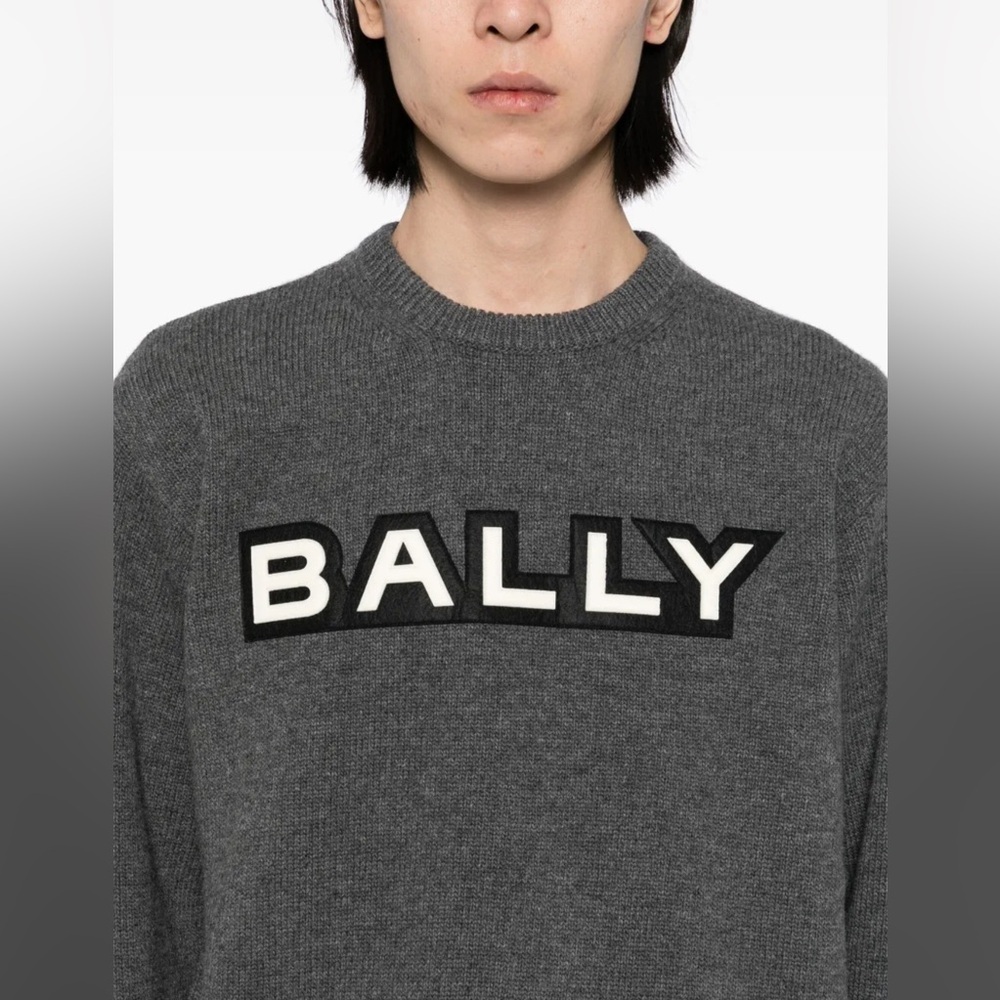 Bally 100% wool logo-patch jumper sweater NWT - Picture 2 of 9